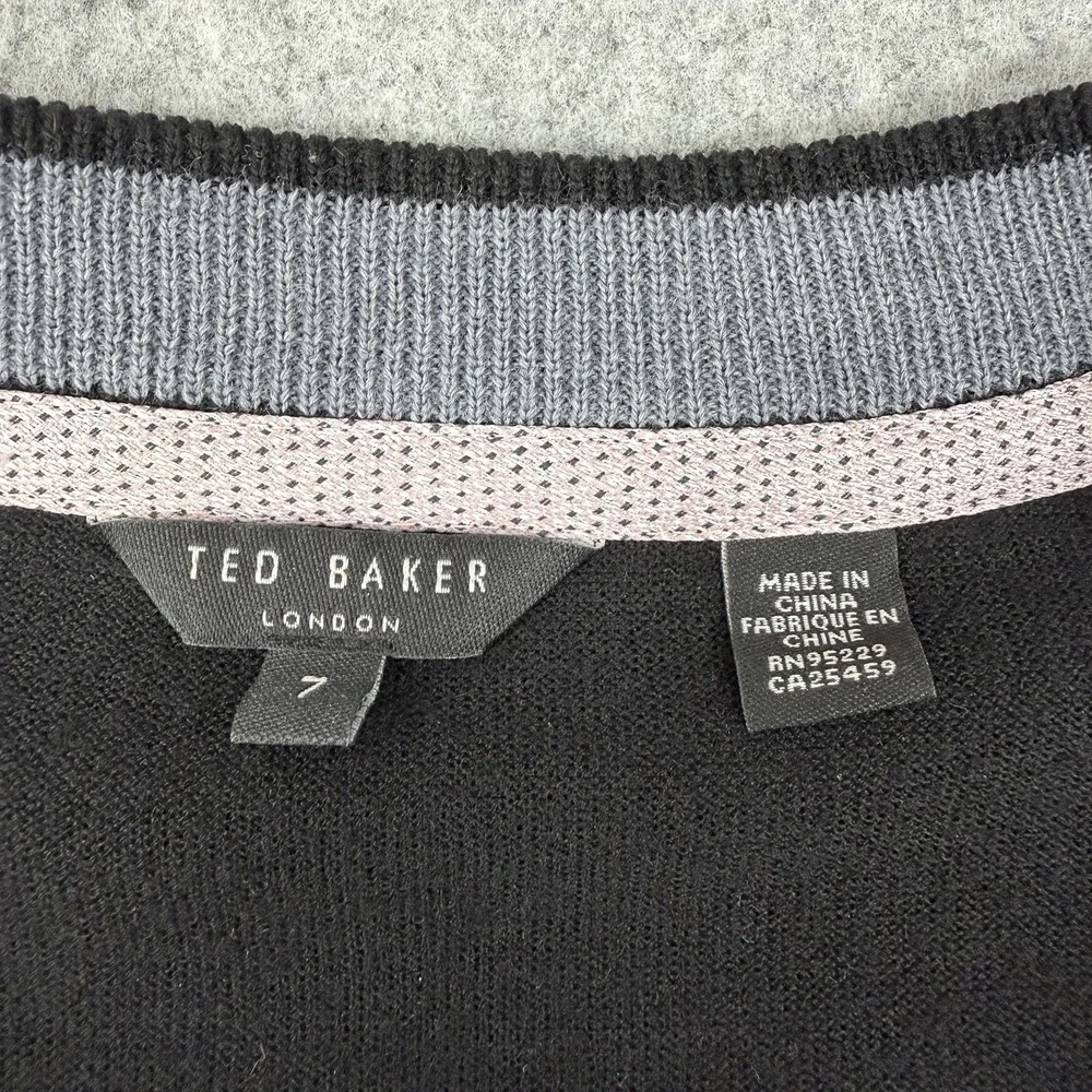 Ted Baker Sweater Men's 7 Wool Blend Pullover Crew Neck Long Sleeve Striped knit